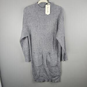 Sweater Dress Vine & Love Gray Two Pocket Long Sleeve Size Small